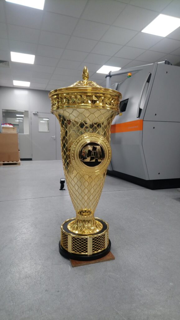 The Copa Combate trophy nestled in CA Models state-of-the-art metal additive manufacturing department